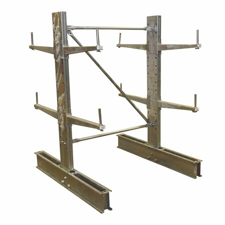 VESTIL Gray Galvanized Cantilever Double Updright Set 6ft Height 24" Arms SDU-C-6-24-G-SET